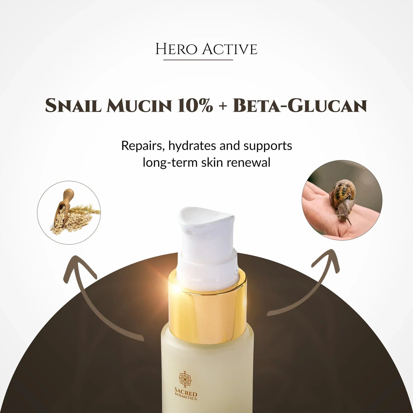 Benefit skincare products with text on a beige background